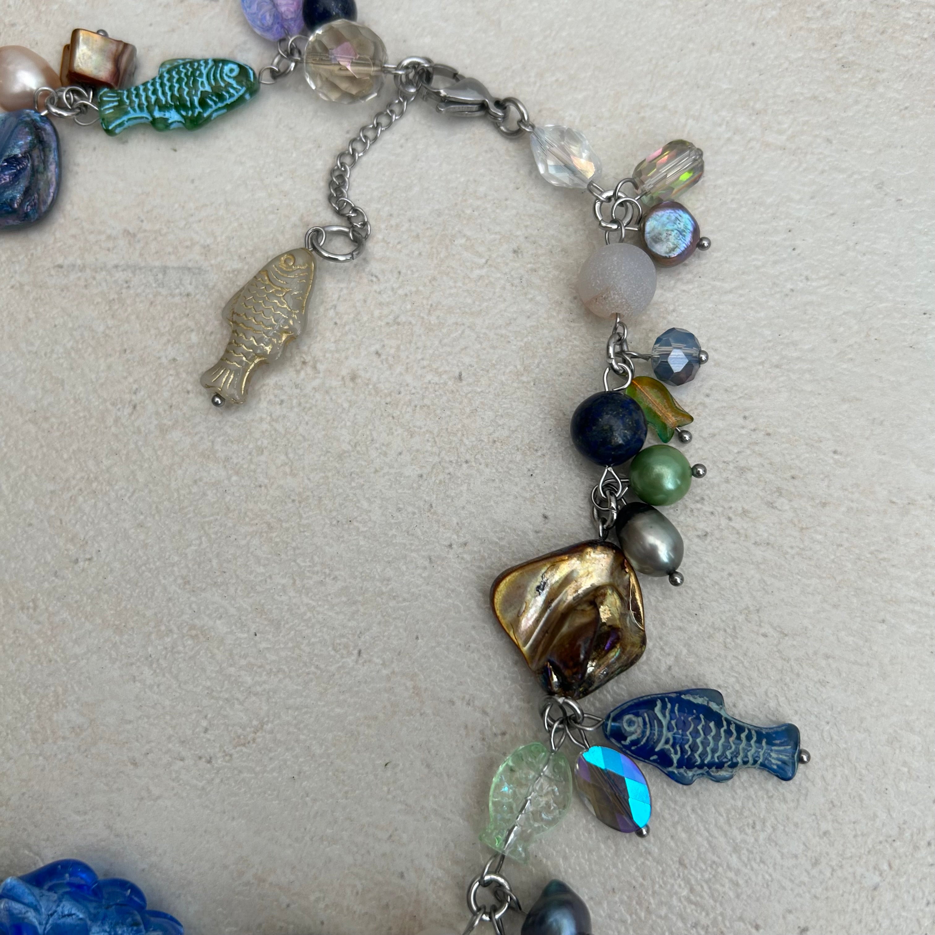 "Bella" fish cluster necklace
