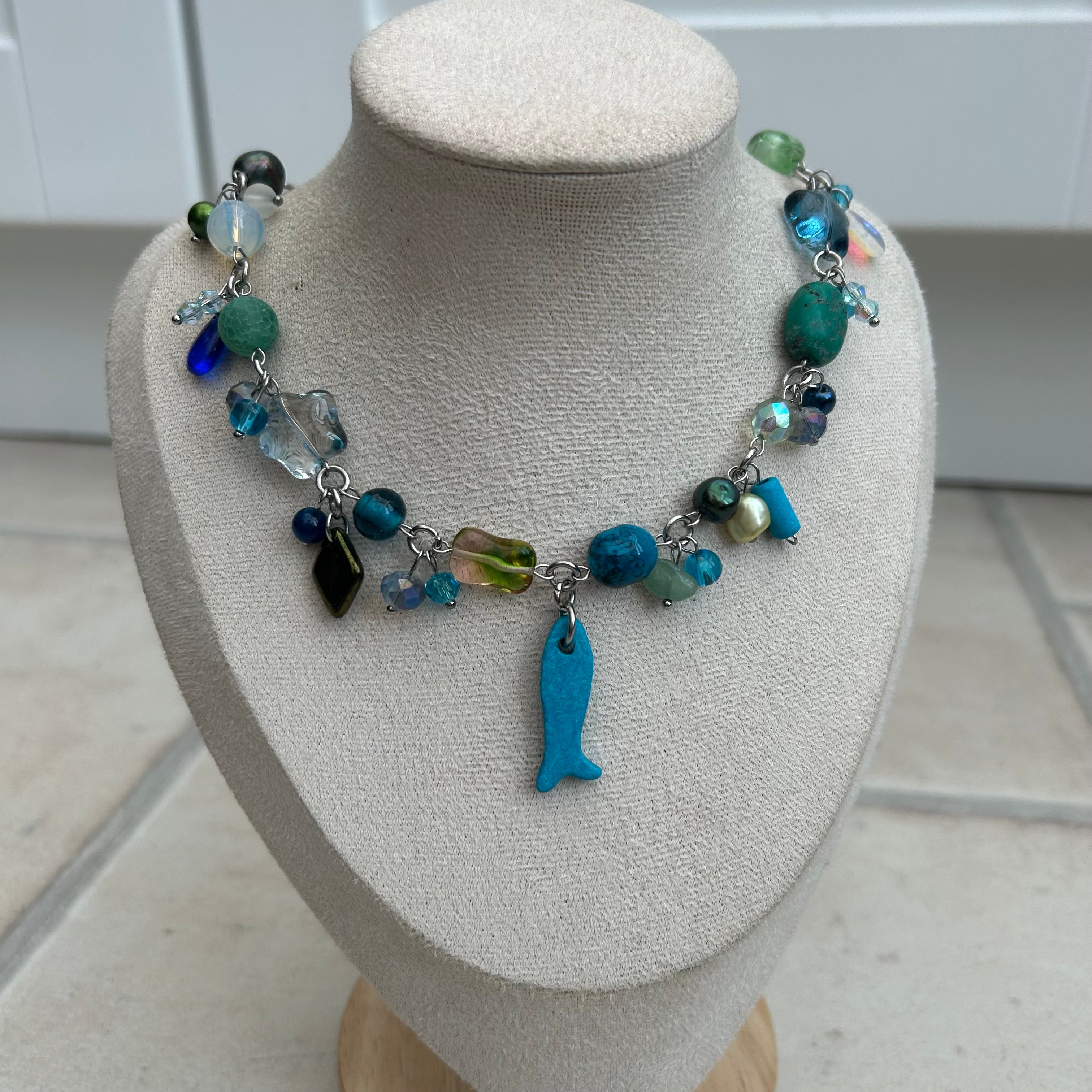 blue fish necklace