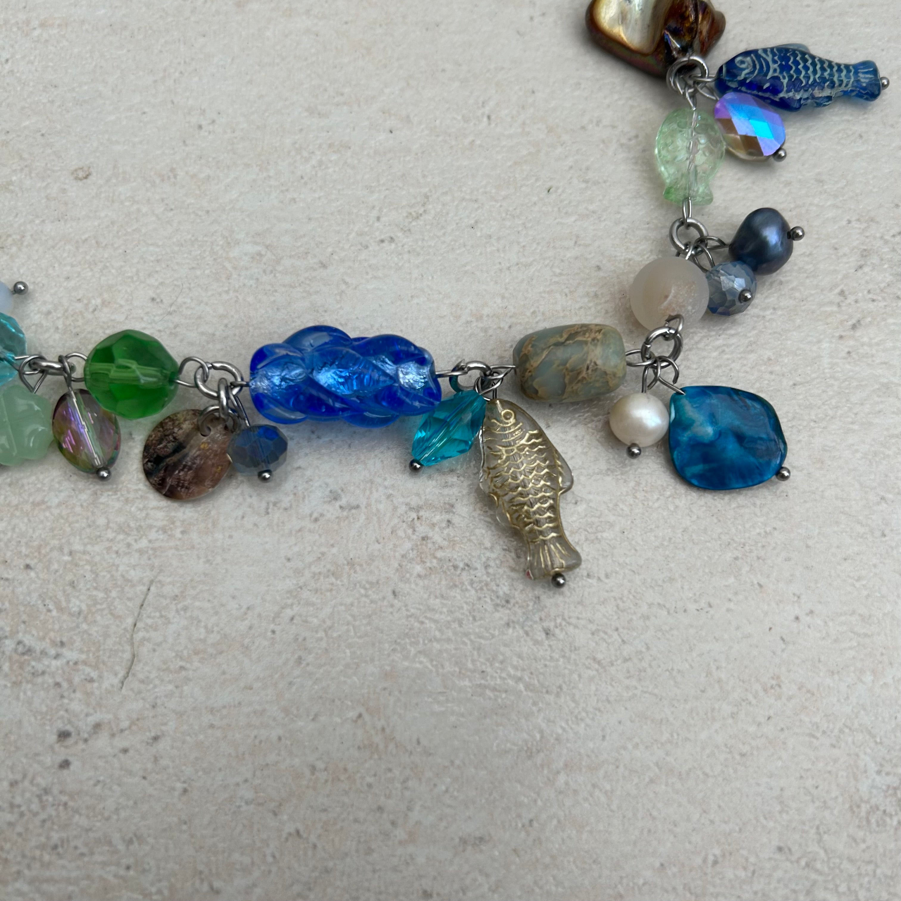 "Bella" fish cluster necklace