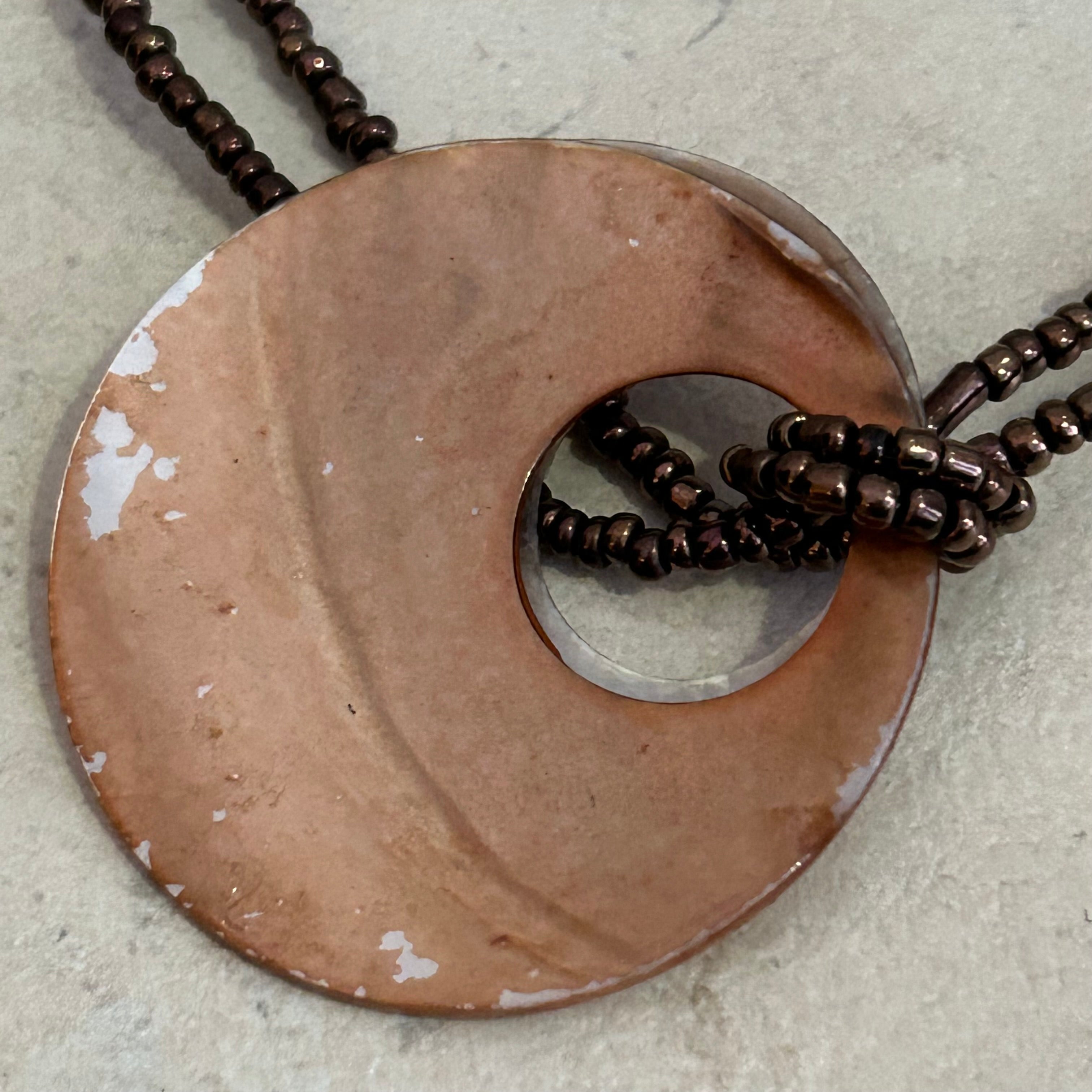 Vintage brown and orange shell necklace