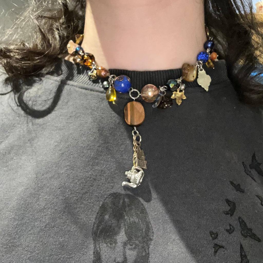 beauty & the beast cluster necklace