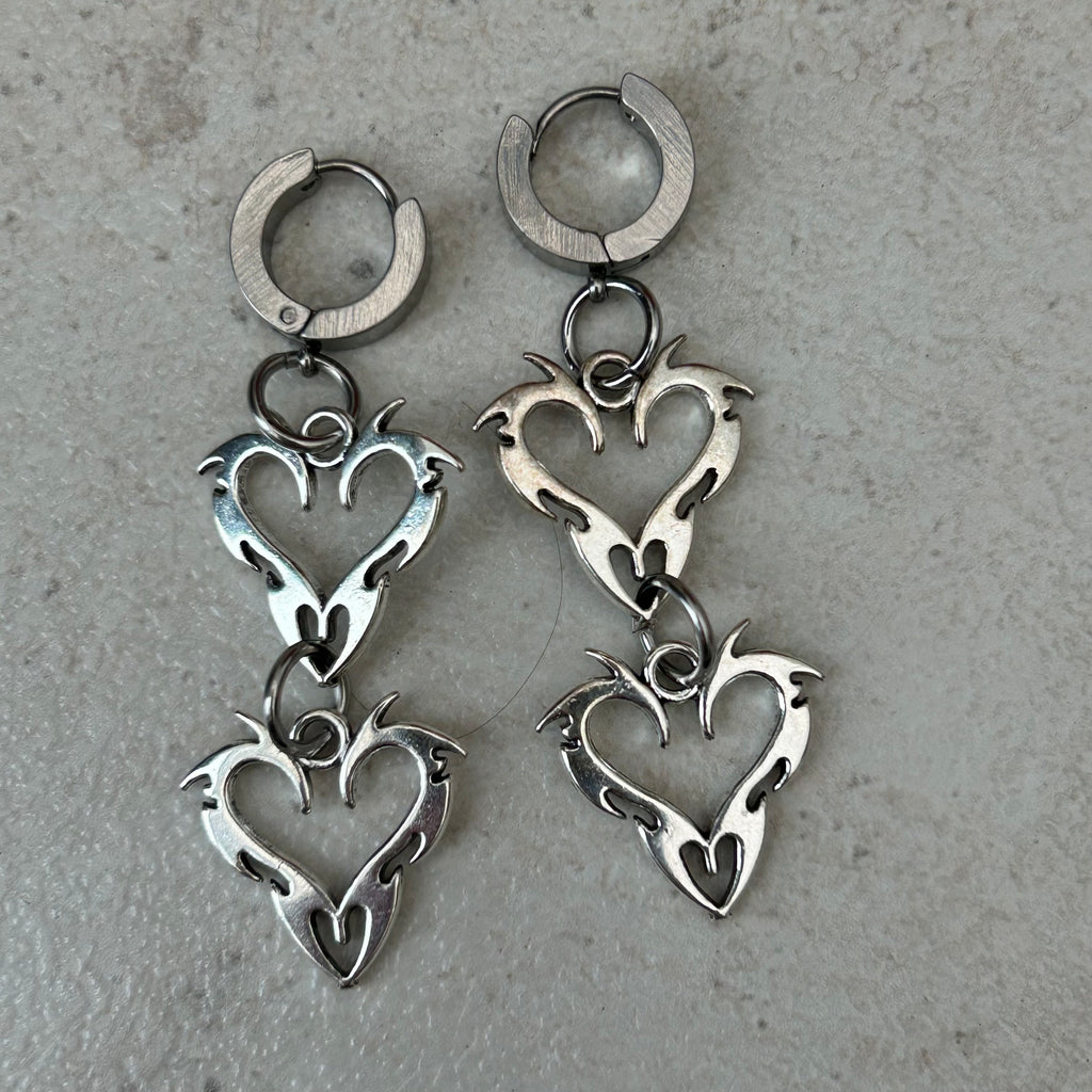 Double strand gothic earrings