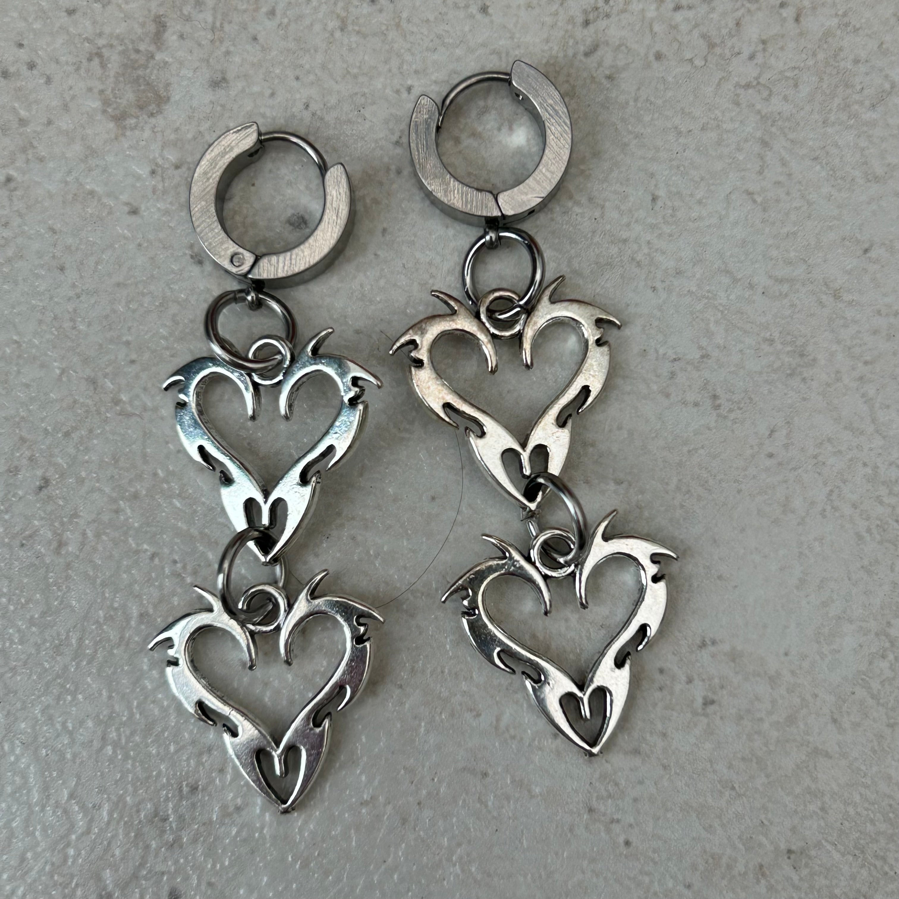 Double strand gothic earrings