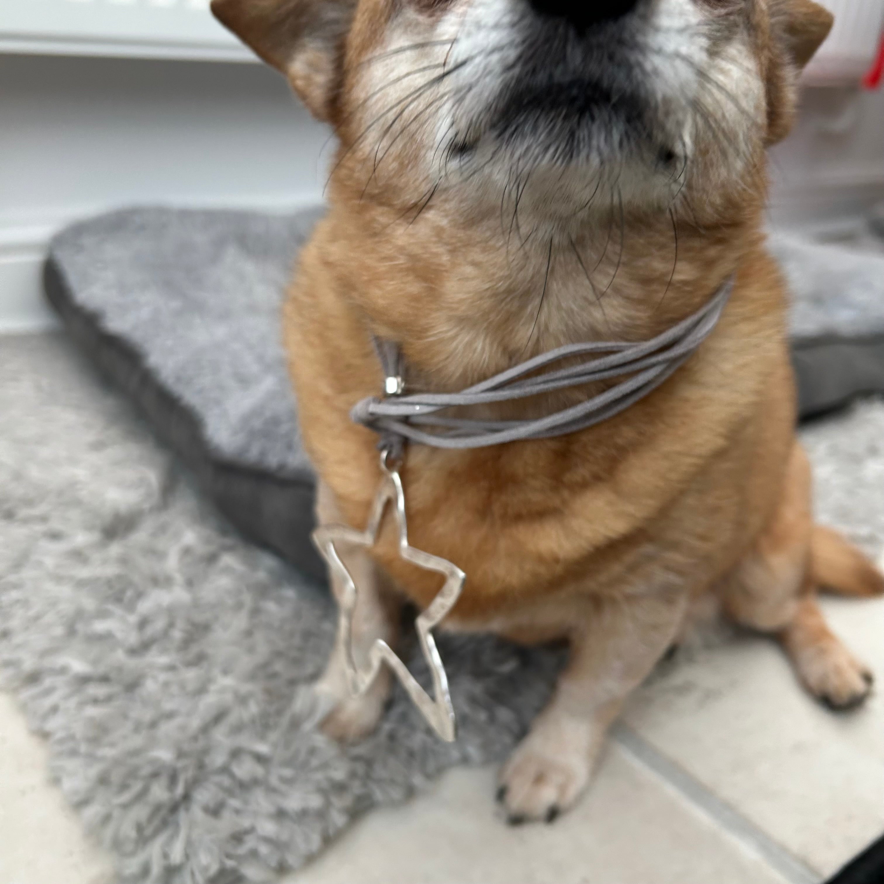 Big star vintage corded necklace