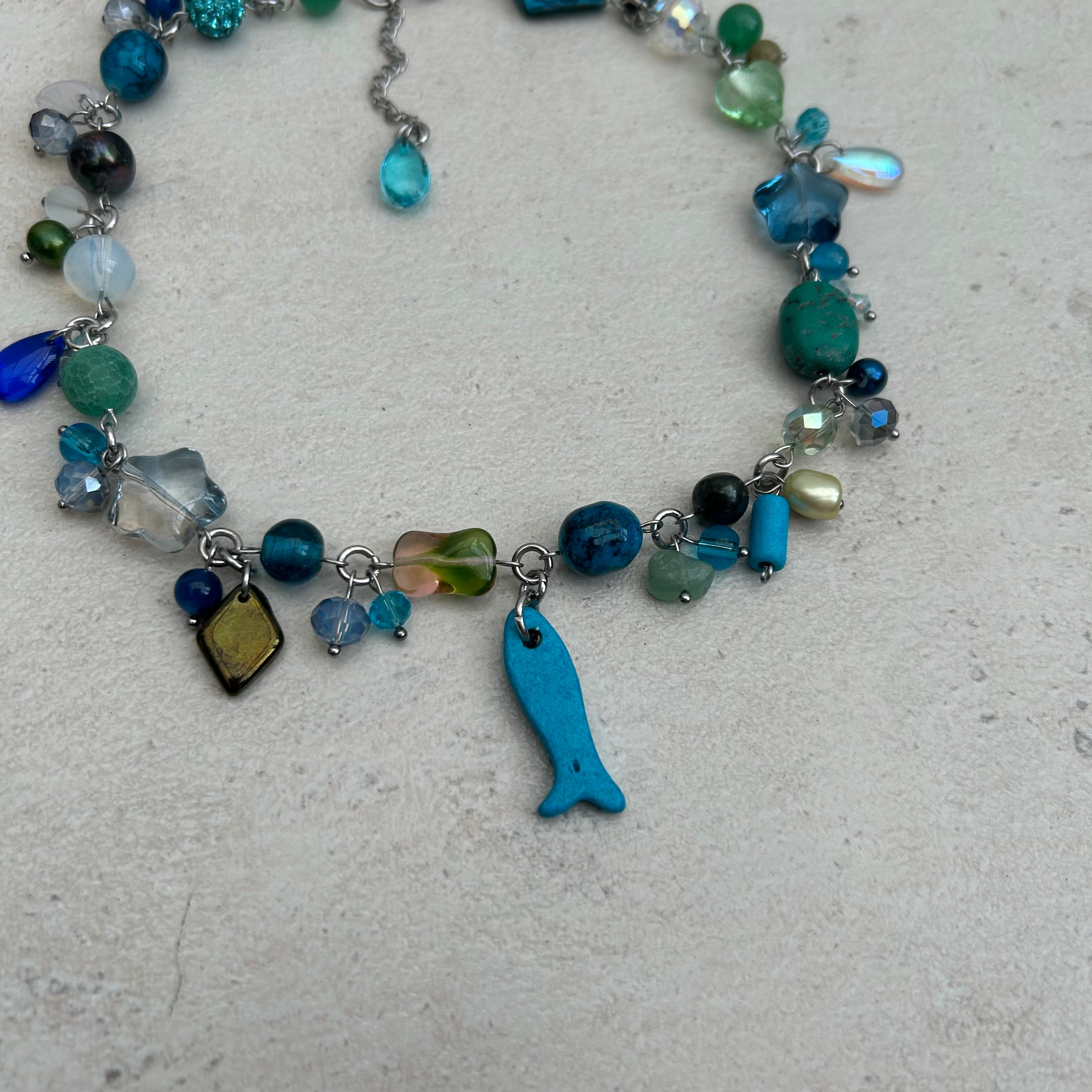 blue fish necklace