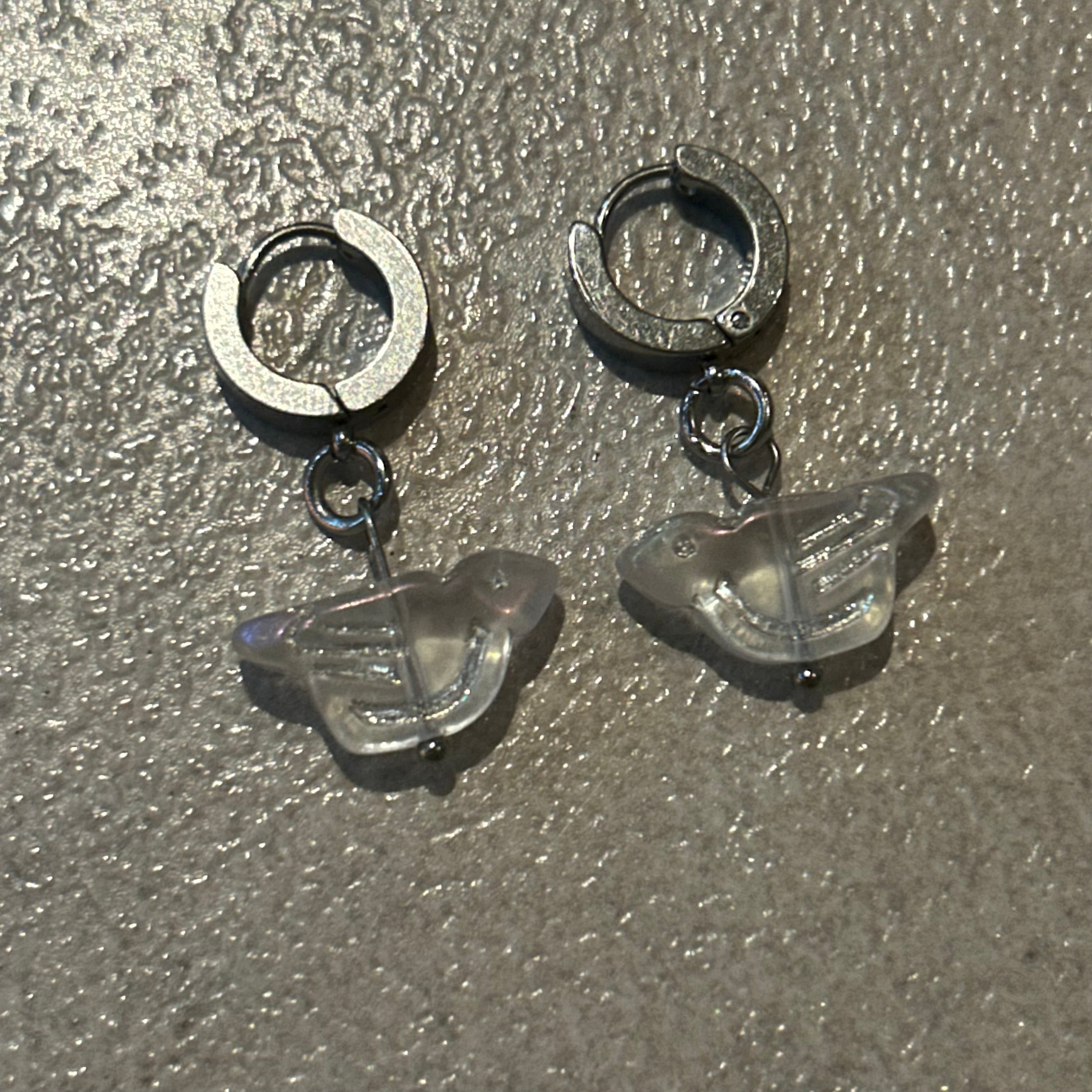 White dove bird earrings