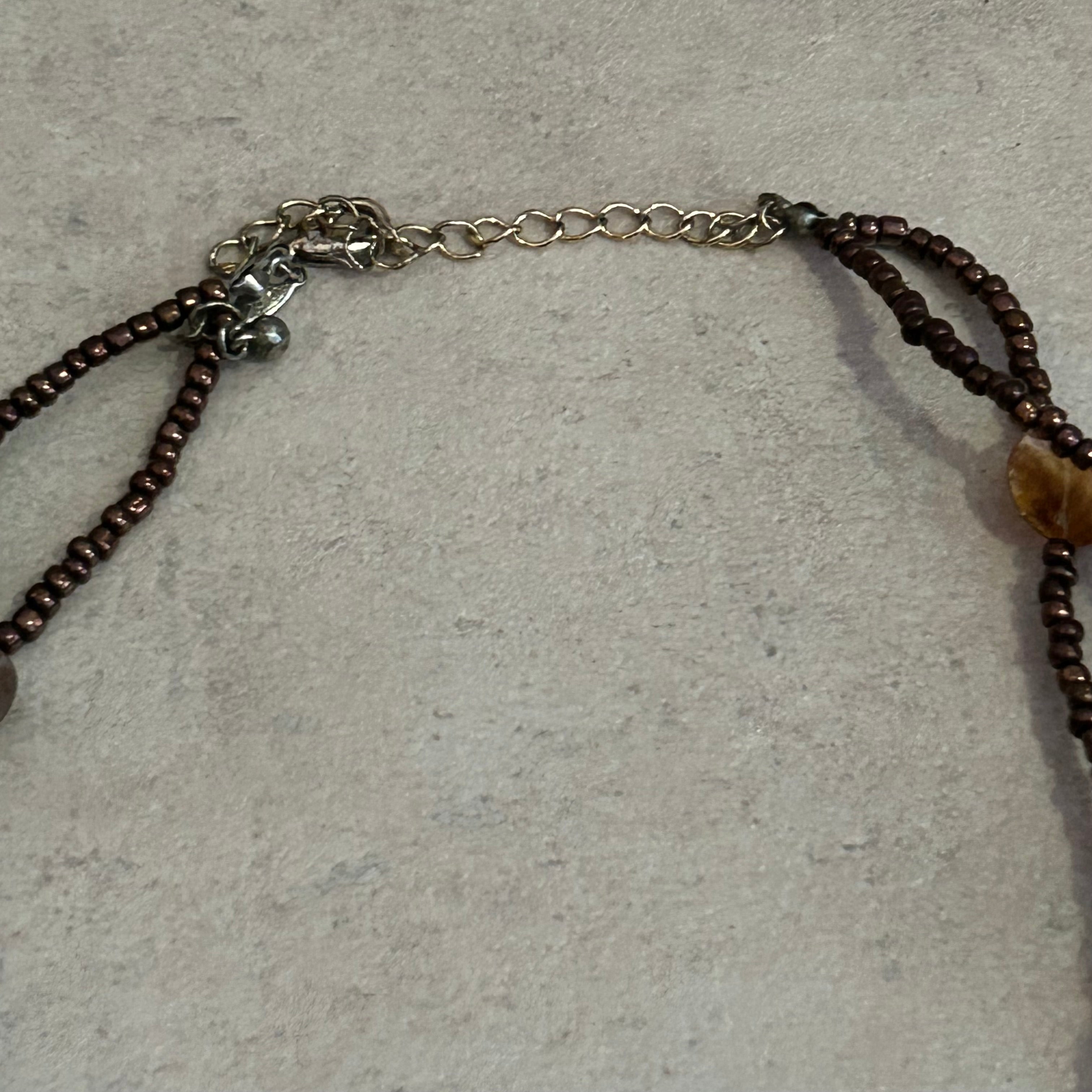 Vintage brown and orange shell necklace