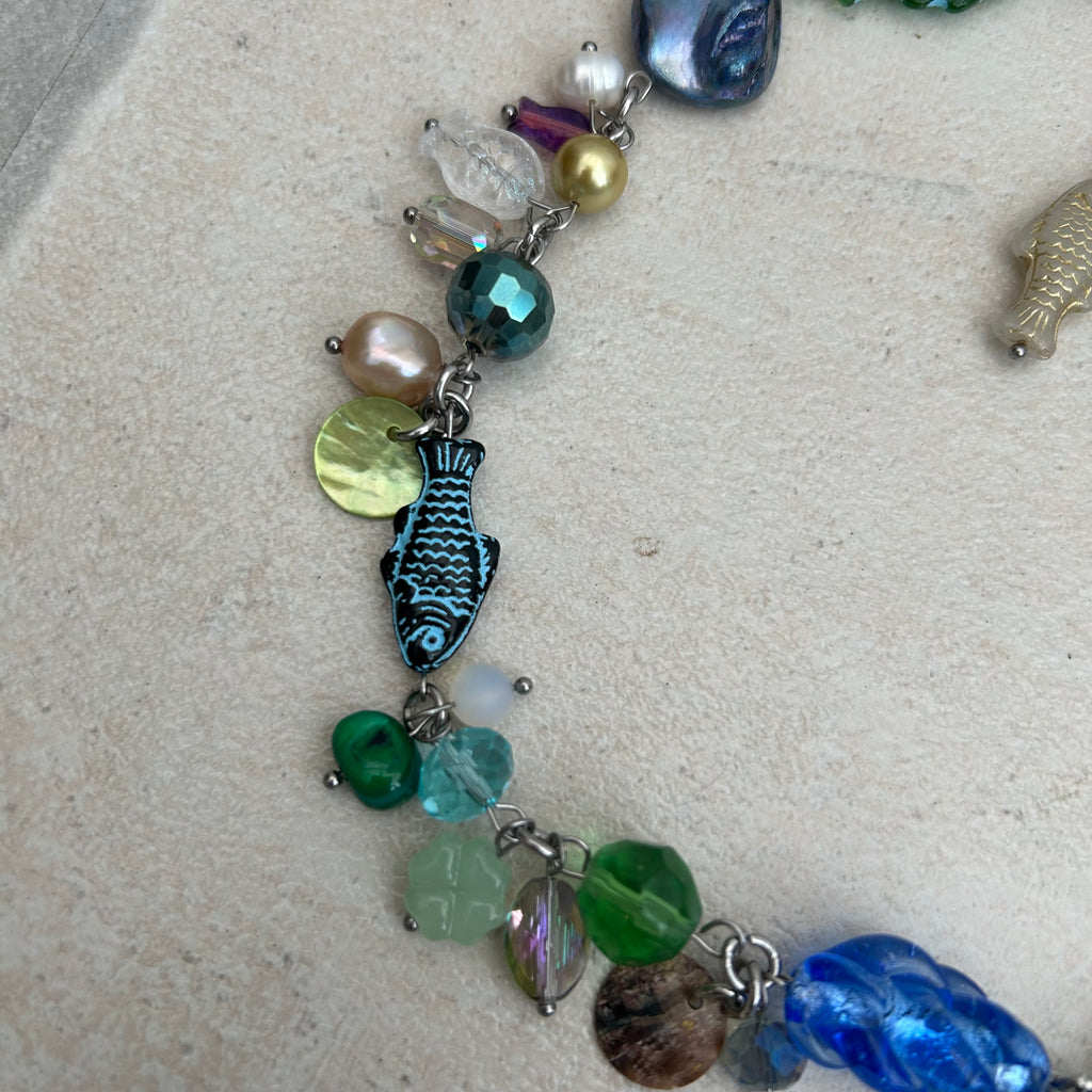 "Bella" fish cluster necklace