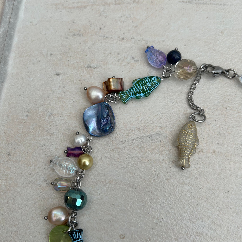 "Bella" fish cluster necklace