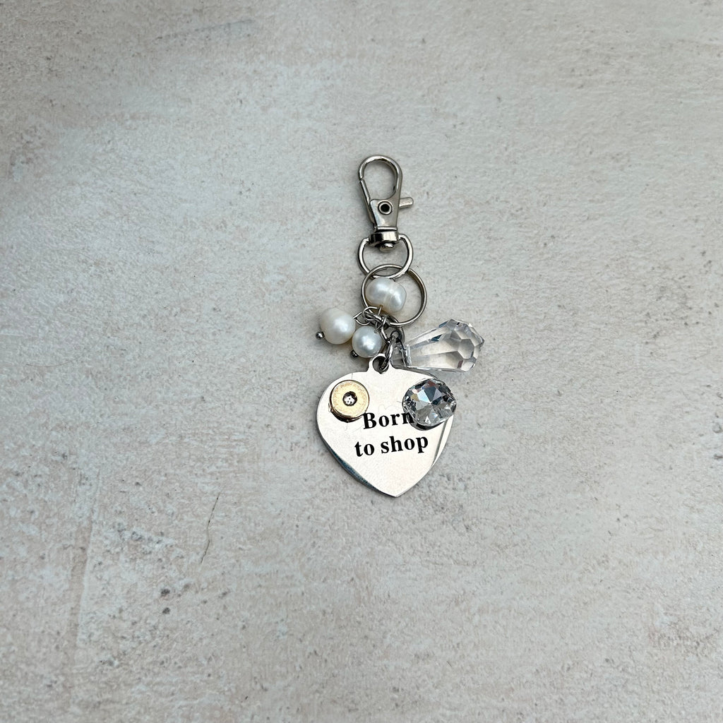 born to shop keyring