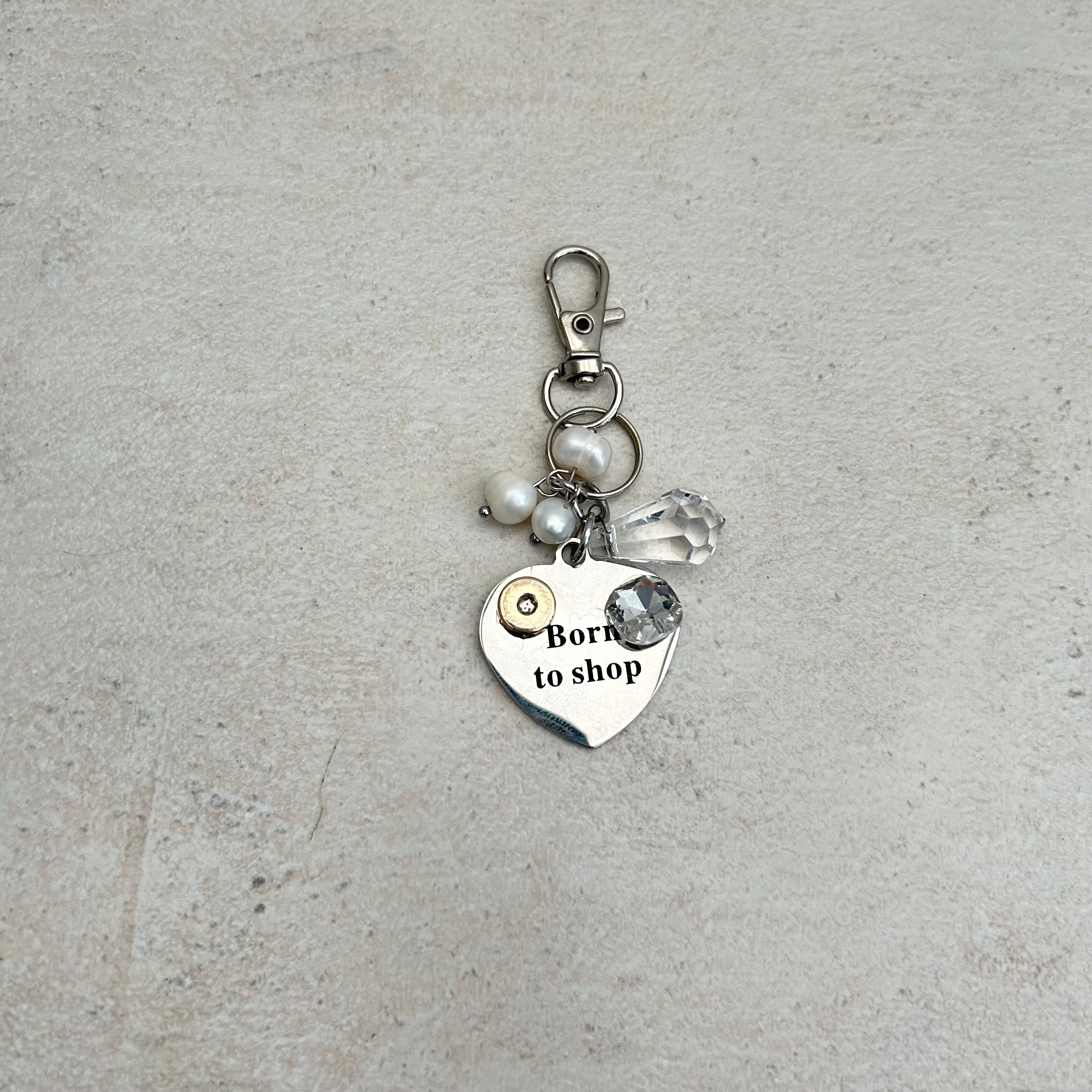 born to shop keyring