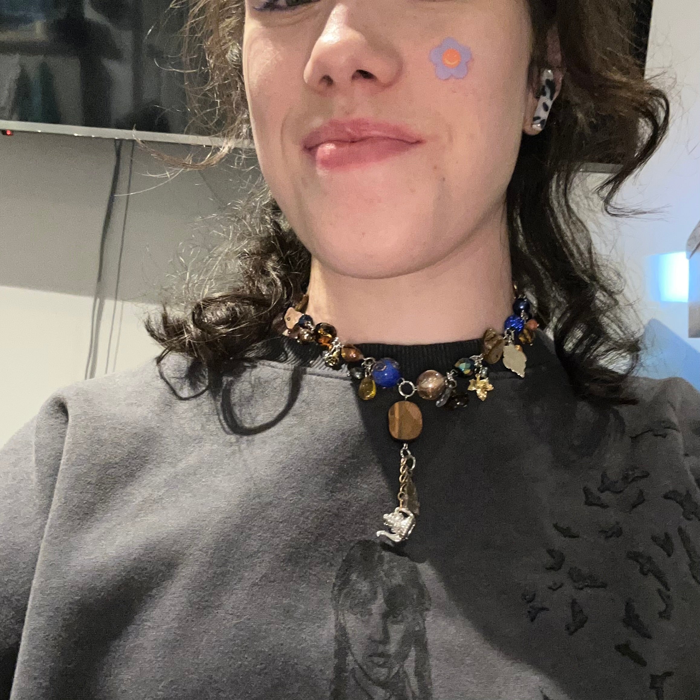 beauty & the beast cluster necklace