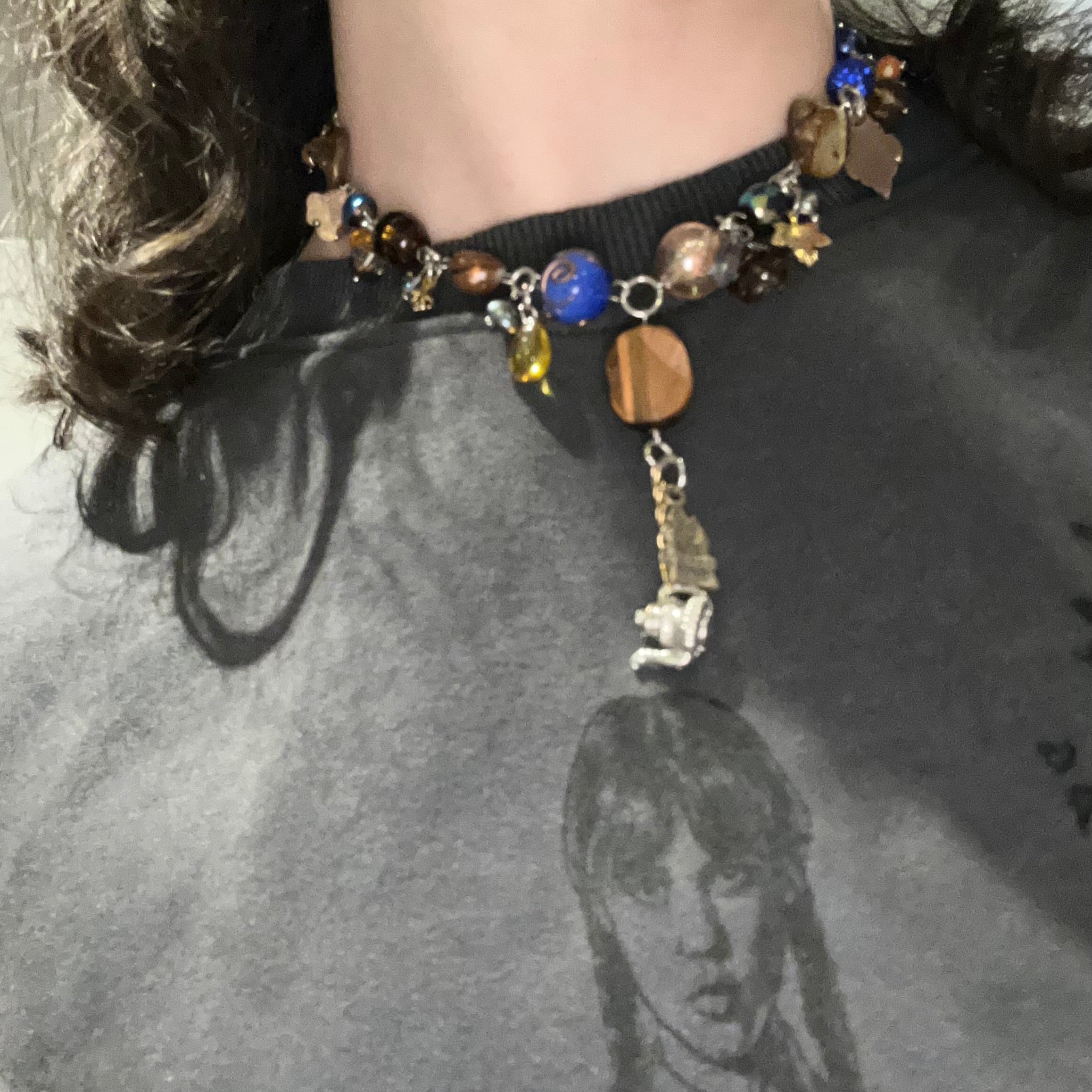 beauty & the beast cluster necklace