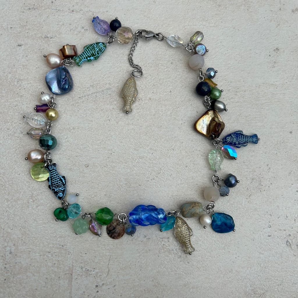 "Bella" fish cluster necklace