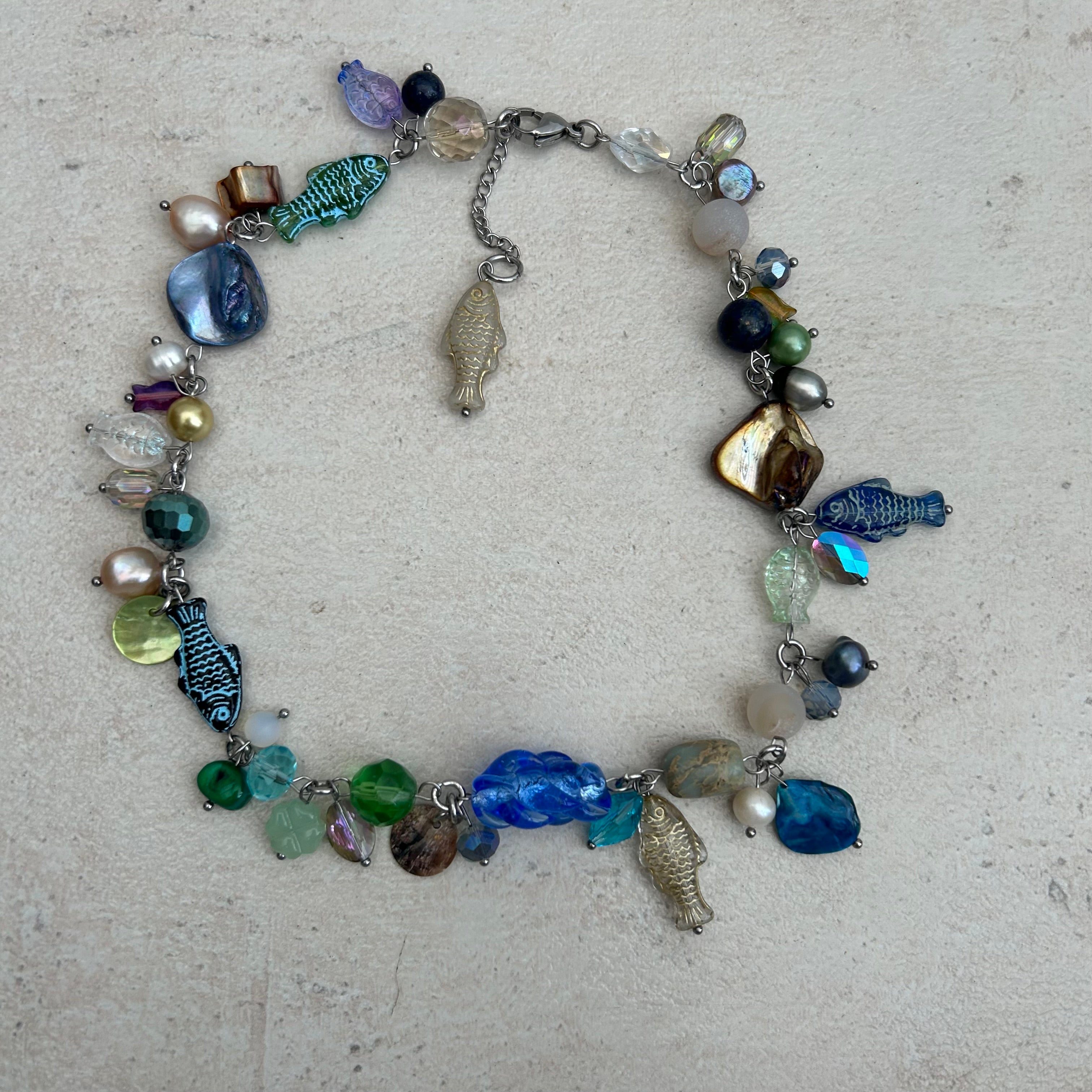 "Bella" fish cluster necklace