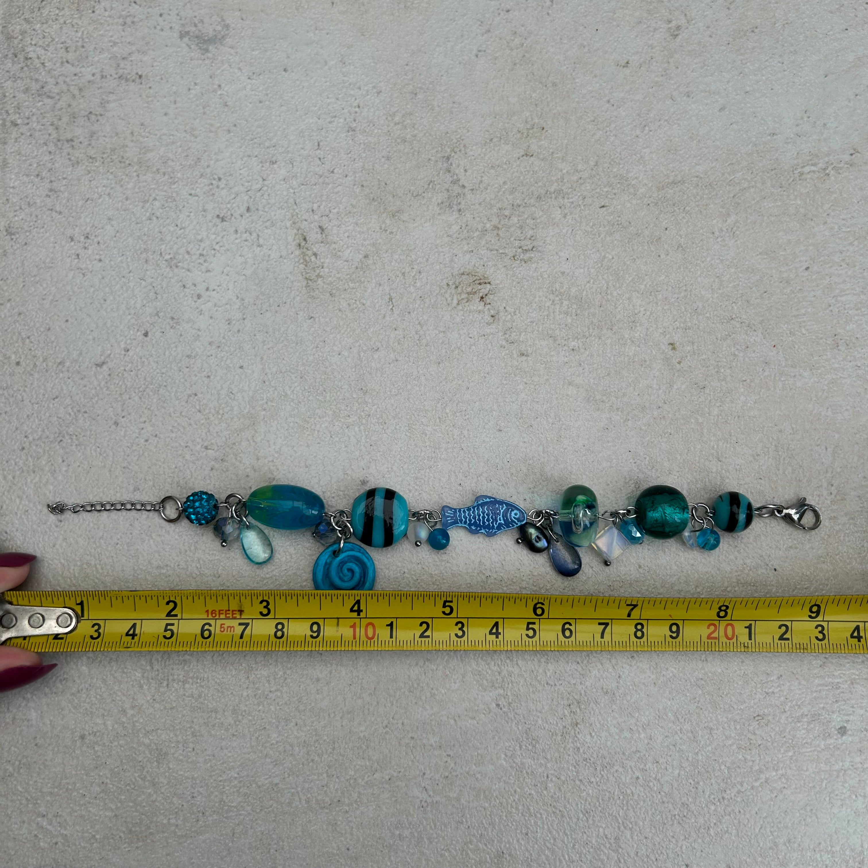 Blue fish cluster bracelet