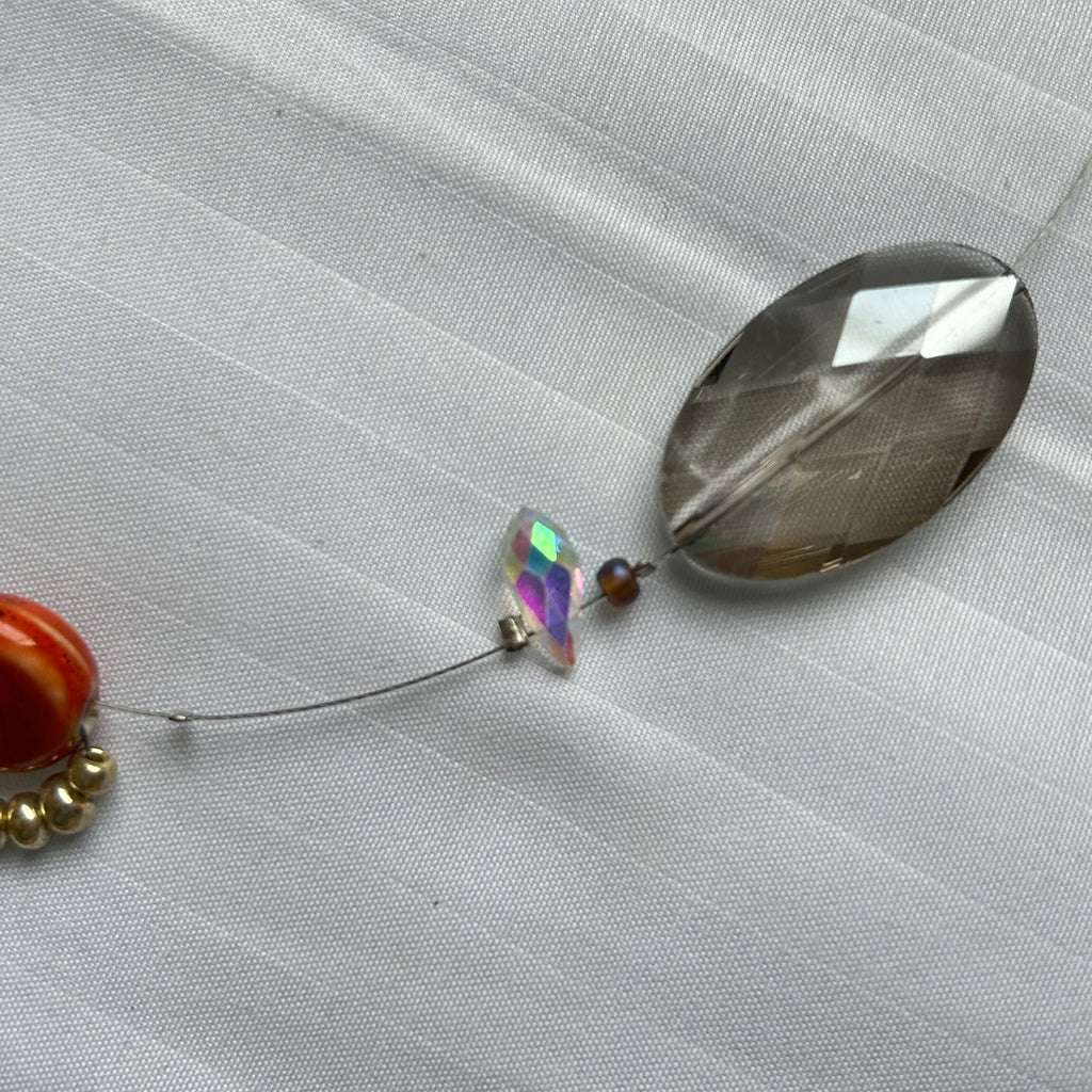 "Lucinda" glass and pearl wired necklace