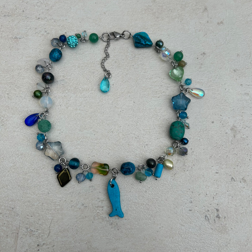 blue fish necklace