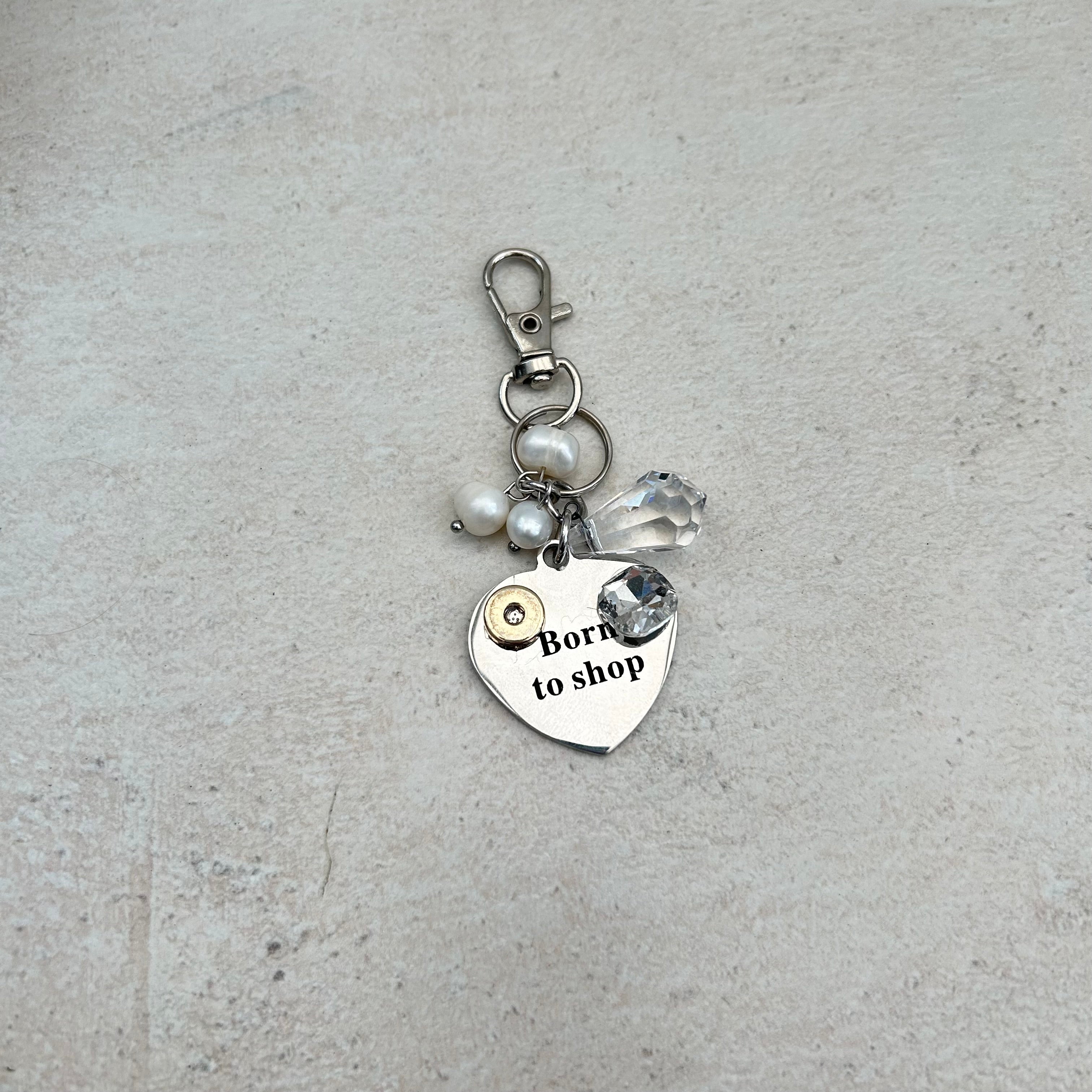 born to shop keyring