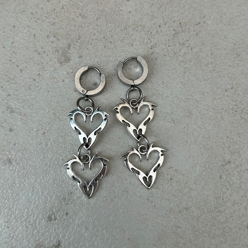 Double strand gothic earrings