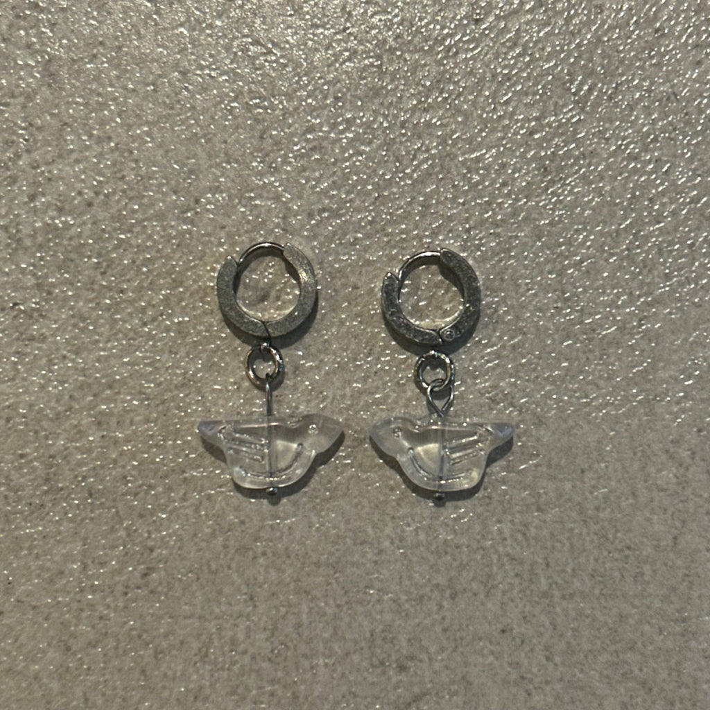 White dove bird earrings