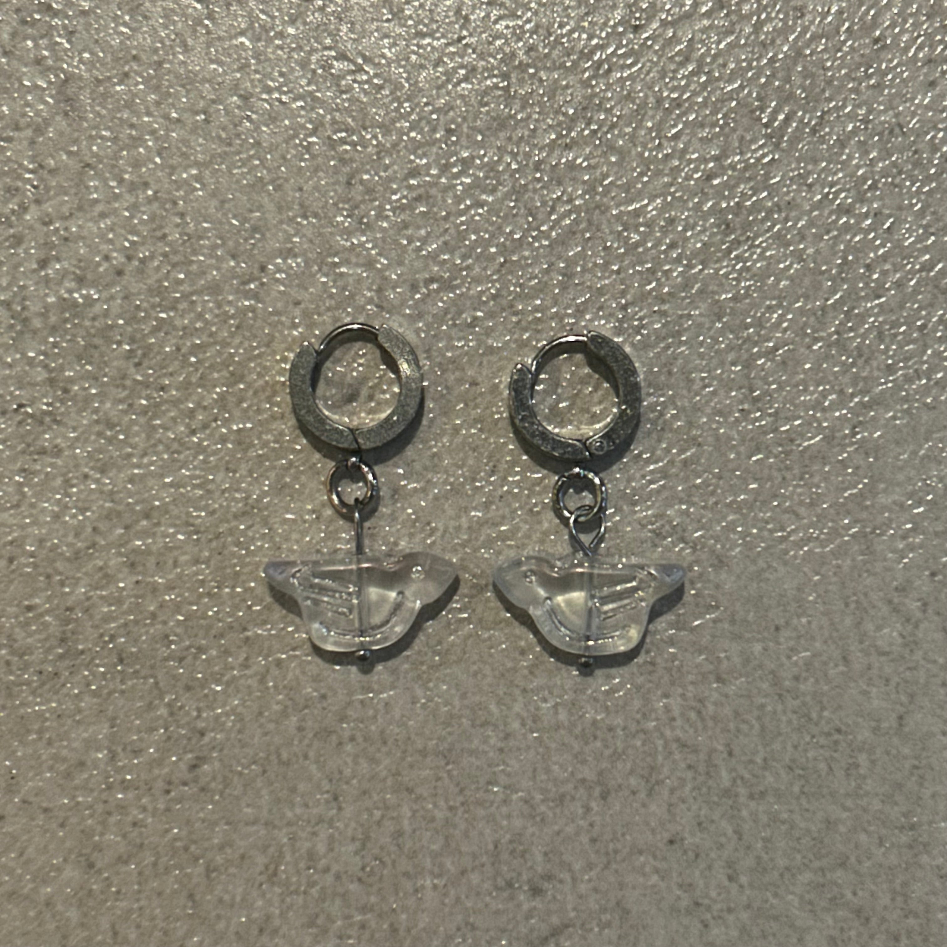 White dove bird earrings