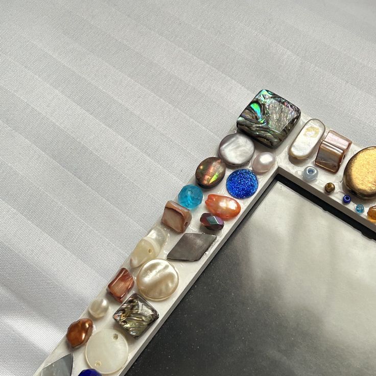 OOAK mother of pearl abalone, shell and frehswater pearl 6'x4' photo frame