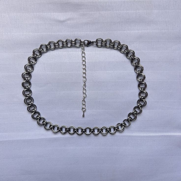 'Toni' stainless steel chainmail simplistic choker necklace